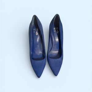 Mix No. 6 Navy Pointed-Toe Suede Pumps